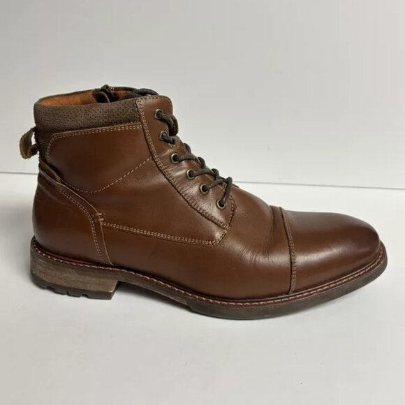 Florsheim Men’s Chalet Cap Toe Lace-Up Boots Brown, Size 9.5 M